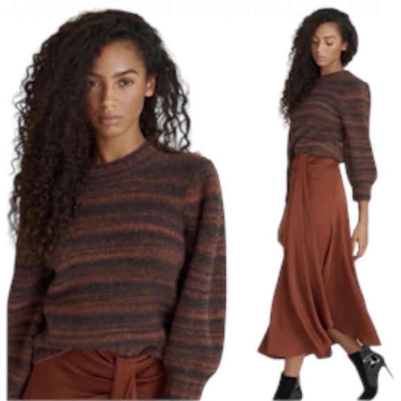 Veronica Beard Lumina Sweater XS Stripes Merino Wool  Cozy - Picture 1 of 13